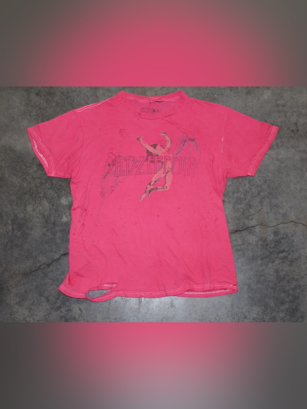 Led Zeppelin Pink Distressed T-Shirt